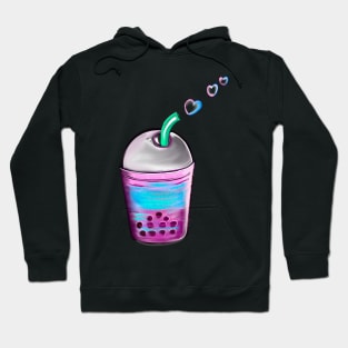 Bubble tea - Boba tea with heart shaped bubbles Hoodie